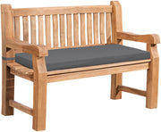 Panchina da Giardino in Teak Jackson con Cuscino grigio scuro,106x48x8 cm