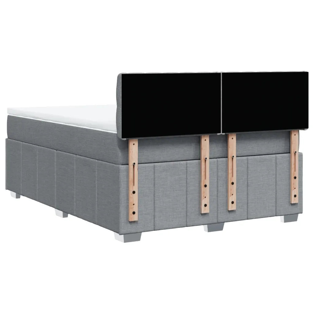 Giroletto a Molle con Materasso Grigio Chiaro 140x190cm Tessuto