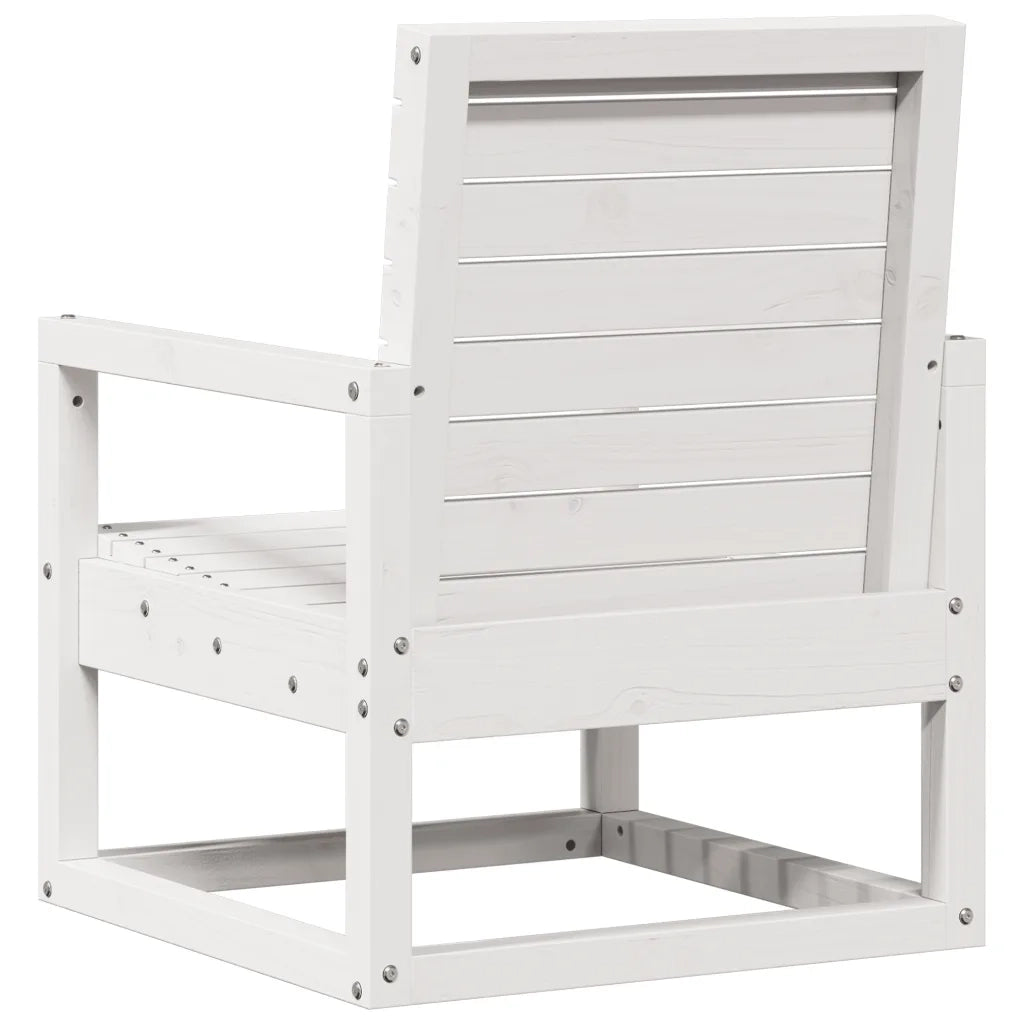 Sedia da Giardino | Sedie da Esterno Bianca 57,5x63x76 cm Legno Massello di Pino