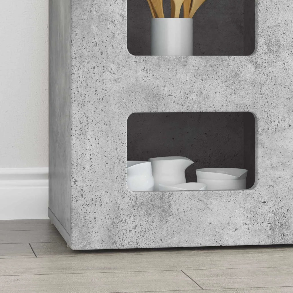 Credenza | Madia | Buffet da pranzo | Armadio da pranzo Grigio cemento 100 x 35 x 59 cm Legno multistrato