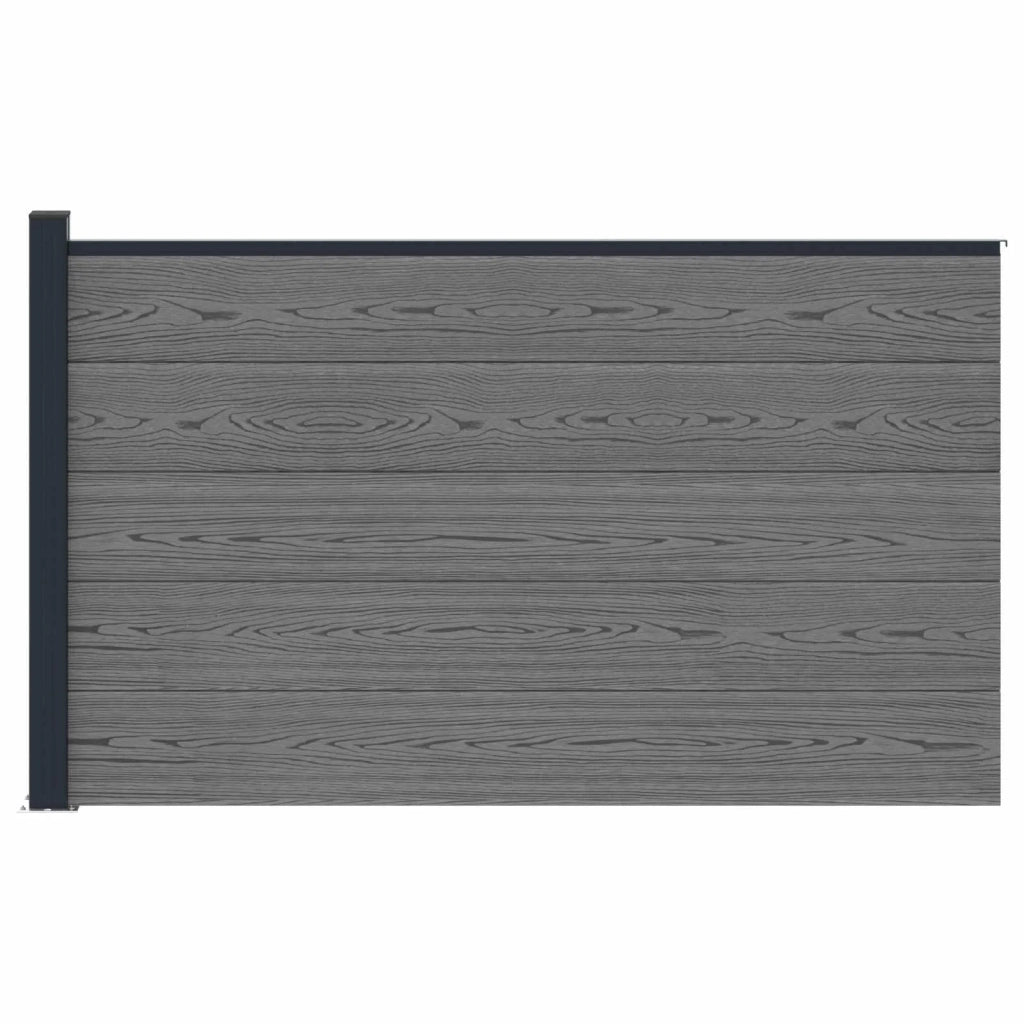 Pannello di recinzione | Recinzione da Giardino WPC e Alluminio Grigio