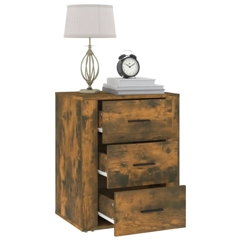 Comodino-Tavolino da notte Rovere Fumo 50x36x60 cm Legno Multistrato 640280