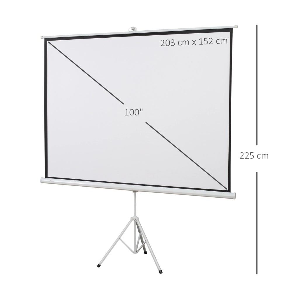 Schermo Proiettore 100 Pollici 4K HD 4:3 con Treppiede ¨C zephmum ¨C Bianco