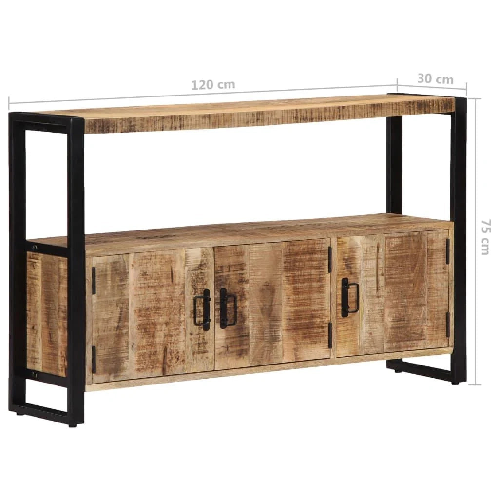 Credenza mobiletto consolle 120 cm legno massello di mango 4402226