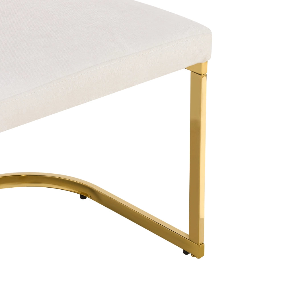 Set di 6 sedie 61.5x53.5x86 cm con doppio schienale; chenille; beige e oro