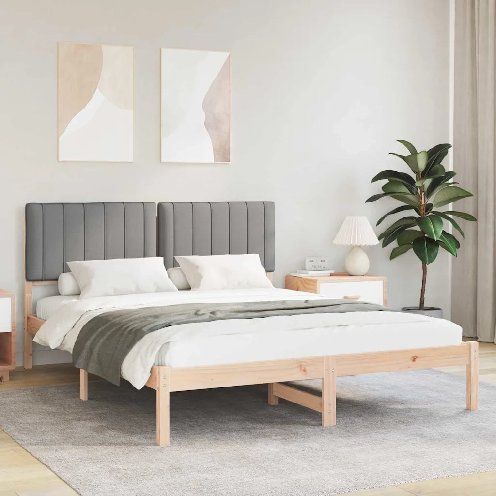 Letto con Testiera Rivestita Grigio chiaro 150 x 200 cm 878039
