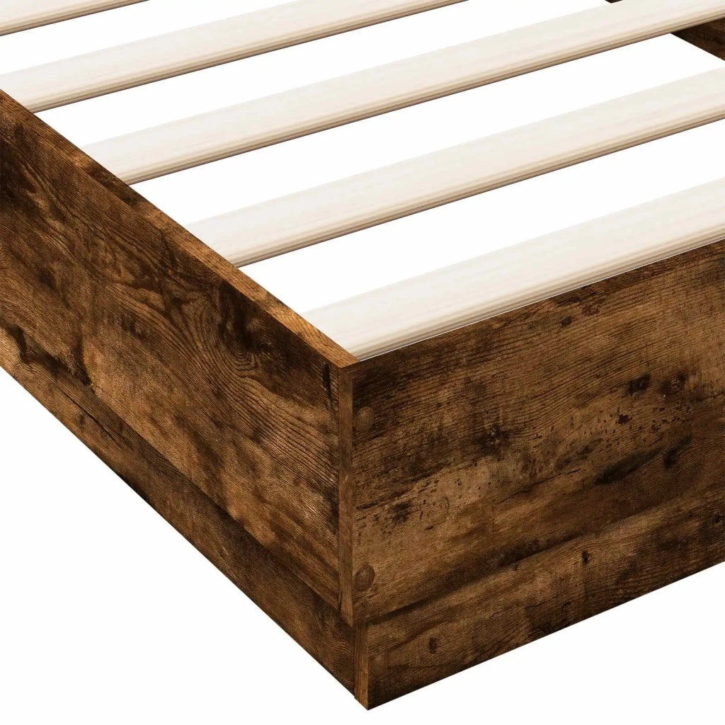 Letto con LED Rovere Fumo 80 x 200 cm Legno ingegnerizzato 8009005