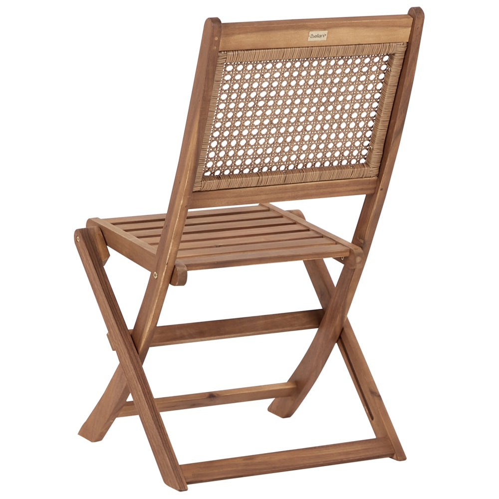 Set da giardino per esterno in legno d'acacia chiaro certificato pieghevole bistrò retrò vintage