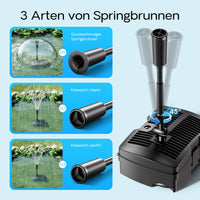 CUF-2500 3in1 Filtro laghetti pompa fontana 2500l/h 28W e chiarificatore UV 9W