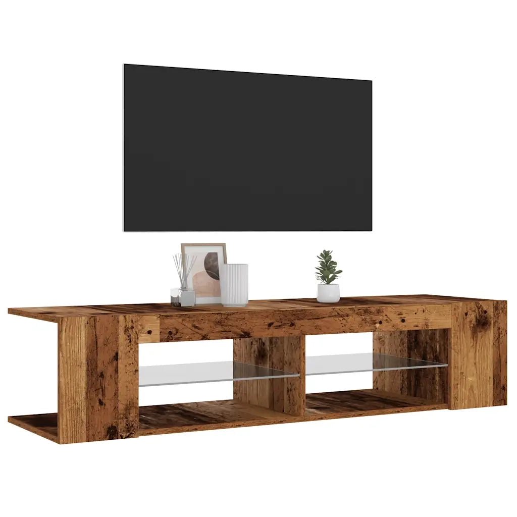 Mobile Porta TV con LED Legno Antico 135x39x30 cm Truciolato