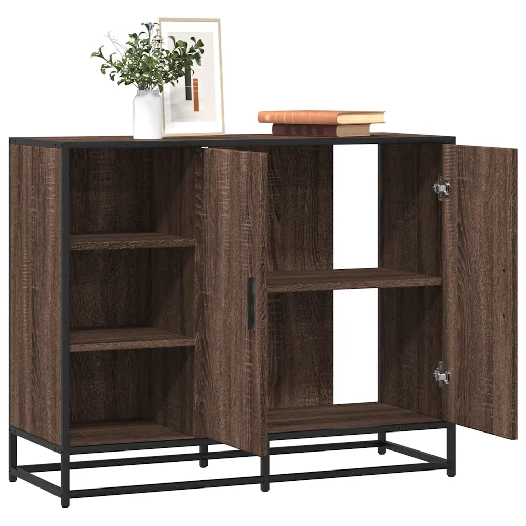 Credenza Rovere Marrone 92x35x76 cm in Legno Multistrato 849023