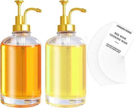 Set di Dispensatore per Siroppo di Caffè - 500 ml Dispensatore con 40 Etichette e Ciotola