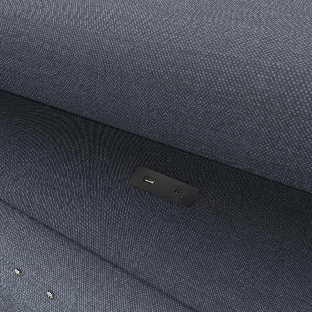 Daybed 90x200 cm con LED, vano contenitore idraulico e prese USB/USB-C