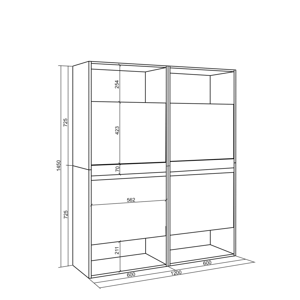 Scarpiera, 120x35x145cm, Camera da letto, Armadio, grigio cemento RF3522