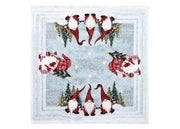Tovaglia Centrotavola Centrino Tavolo Fantasie Natalizie Cinigliato Piazzato Made Italy - 90x90 - Merry Christmas
