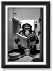 Decorazioni per la camera da bagno, foto divertenti, poster wc, stampa artistica 30 x 40 cm, poster canvas divertenti & stampa artistica, camera da bagno decorazione estetica senza cornice foto bianco e nero