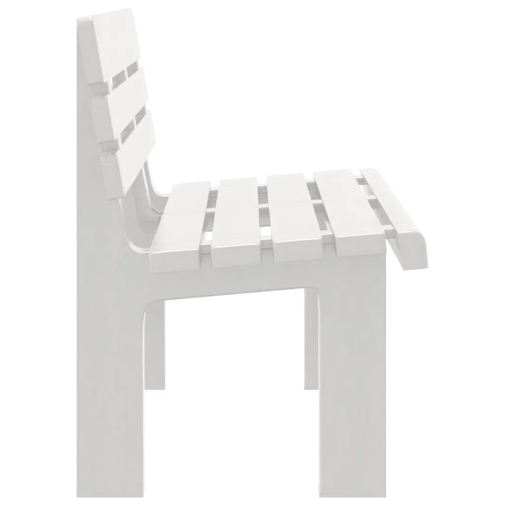 Panchina da Giardino Bianca 110x52x71 cm in Polipropilene