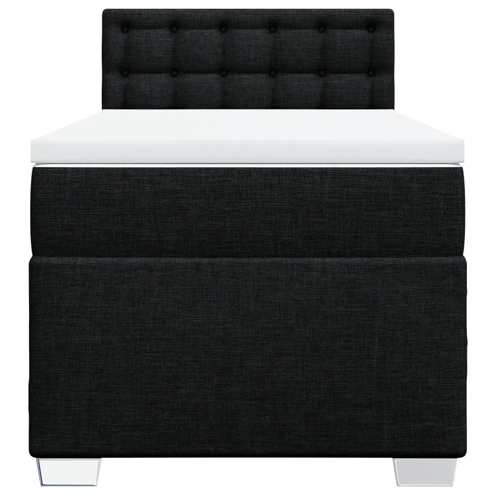 Giroletto a Molle con Materasso Nero 90x190 cm in Tessuto