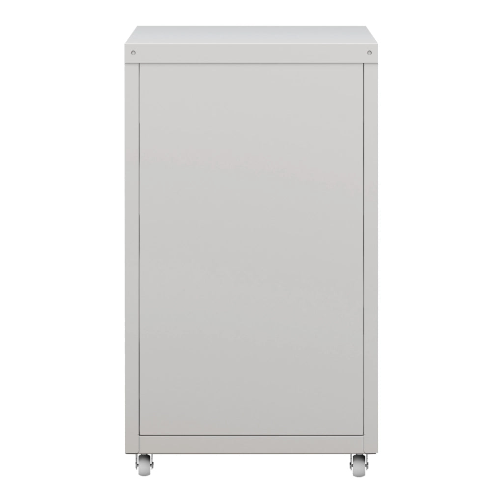 Cassettiera Kökar in Acciaio Mobile Archivio con 3 Cassetti e Rotelle - Bianco Opaco [en.casa]