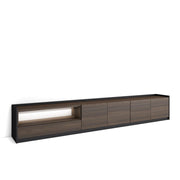 Mobile TV Soggiorno, 310x50x37 cm, Per TV fino a 80", LED, Rovere scuro e Nero