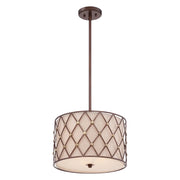 Lampadario Quoizel Brown Lattice rame caldo 3xE27 Ø40,6cm