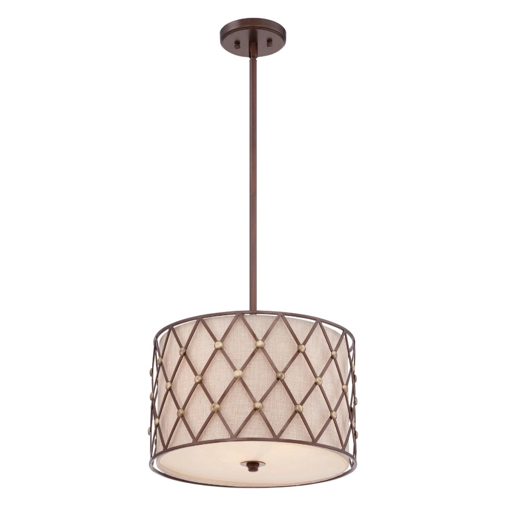 Lampadario Quoizel Brown Lattice rame caldo 3xE27 Ø40,6cm