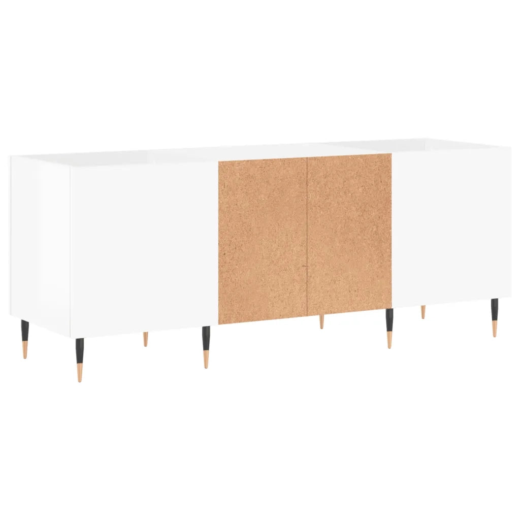 Mobile Porta Dischi Bianco Lucido 121x38x48cm Legno Multistrato 831670