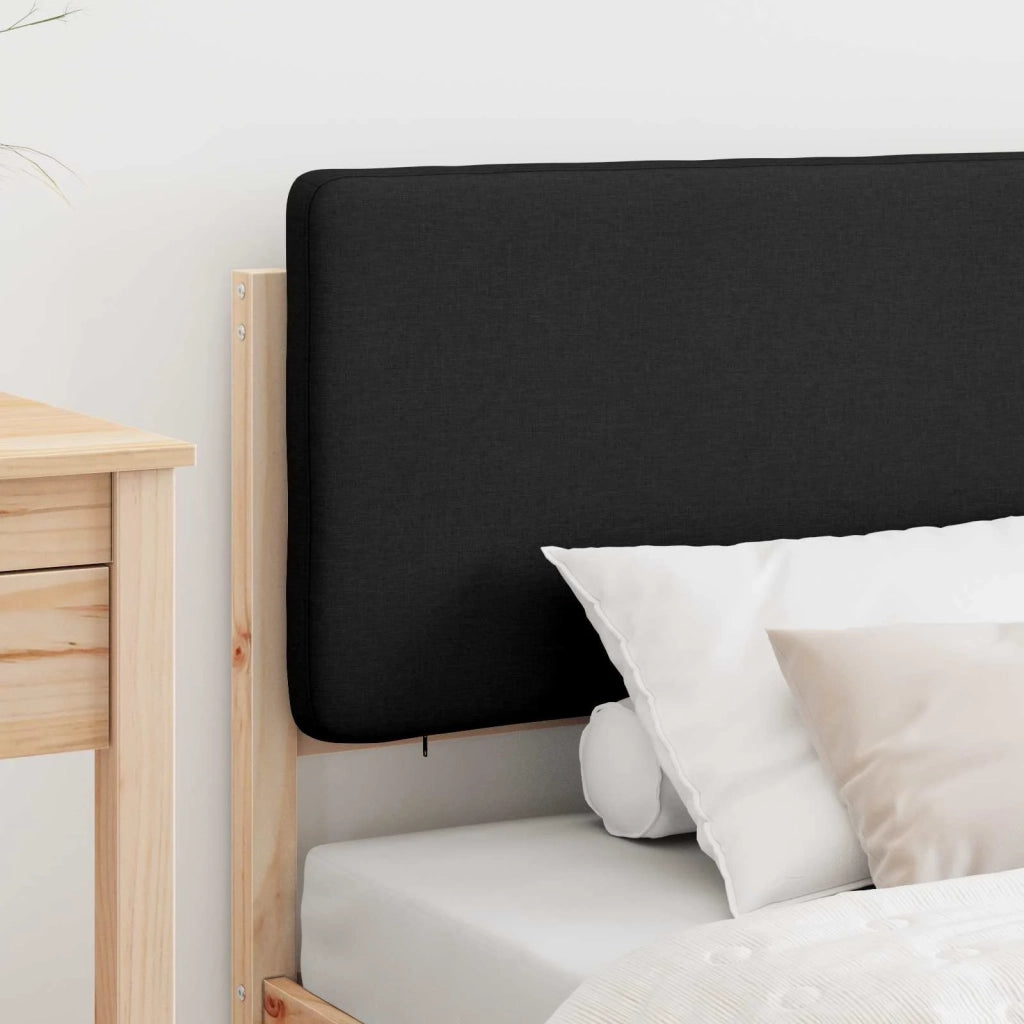 Letto con Testiera Rivestita Nero 100 x 200 cm Pino massello 877931