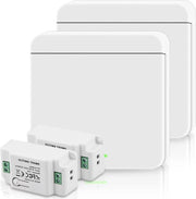 Set di due interruttori wireless per la luce 230 V 10 A con ricevitore a controllo remoto - fino a 50 m di range, 200-2000 W, senza cavo di collegamento necessario