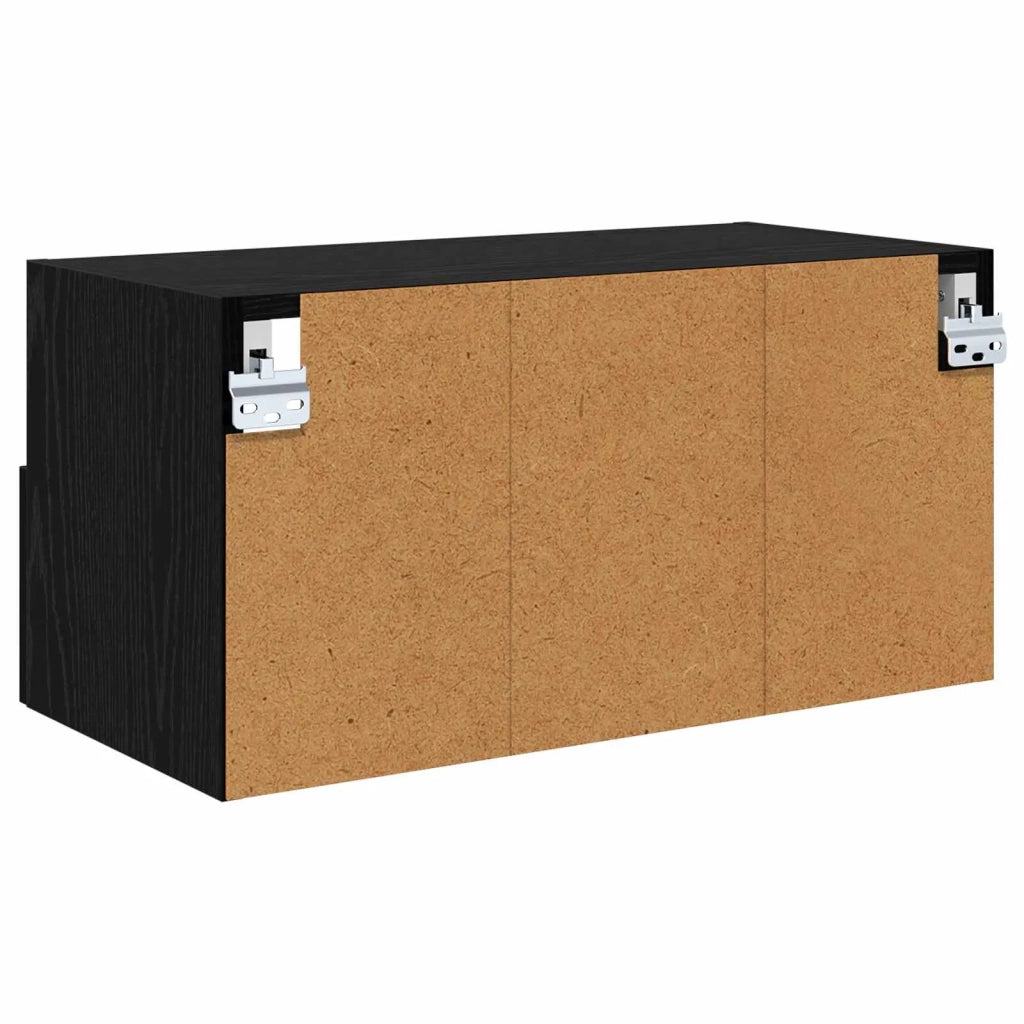 Mobiletti TV da Parete 2 pcs Rovere Nero 60 x 30 x 30 cm 882927