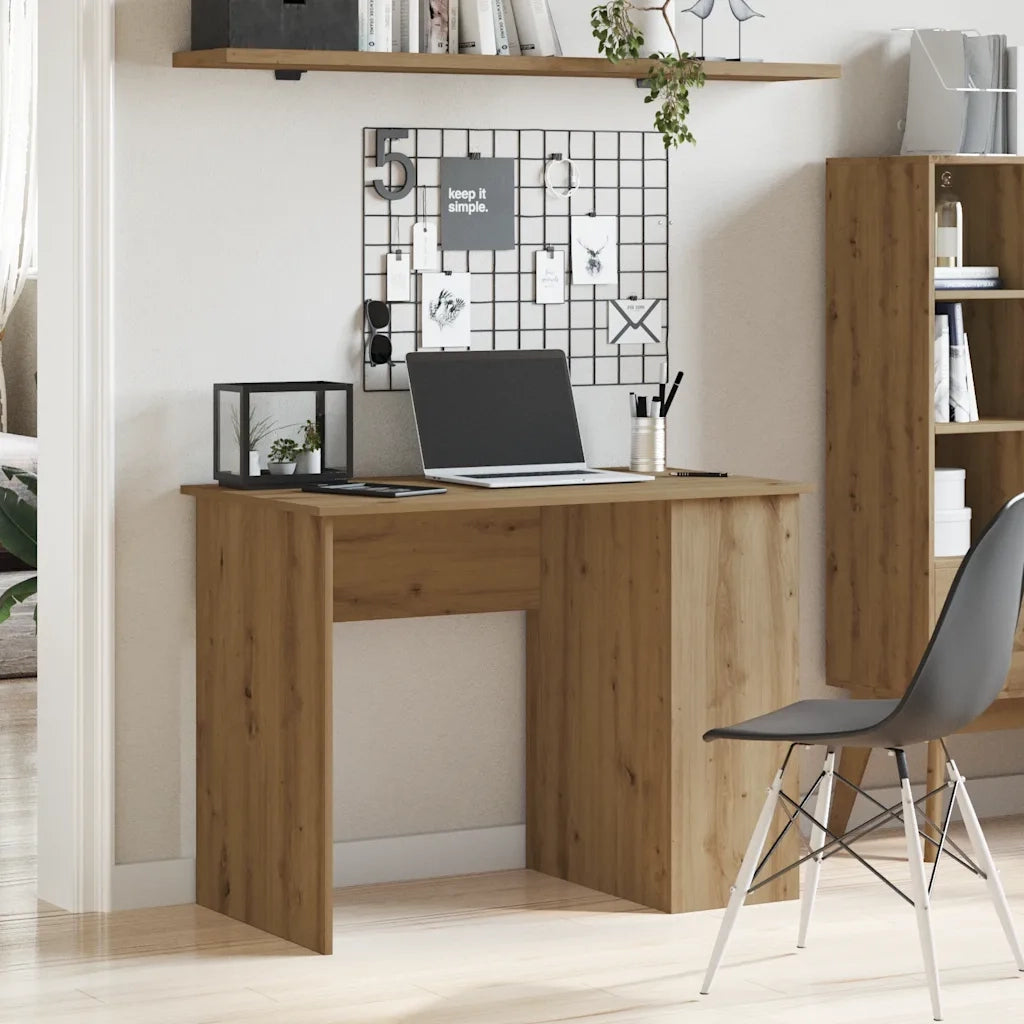 Scrivania | Tavolo da Ufficio Rovere Artigianale 100x55x75 cm in Legno Multistrato