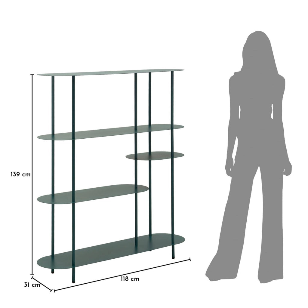 Libreria VKH1106, Beige, Metallo, 118x31x139 cm