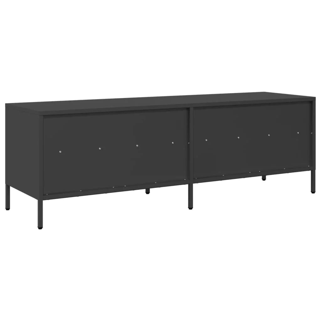Mobile TV multimediale scaffale TV credenza mobile TV sala da pranzo soggiorno camera da letto 135 x 39 x 43,5 cm acciaio laminato a freddo nero 02_0025898