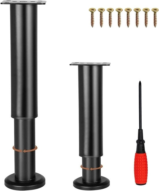 Piedistalli per mobili adattabili con viti Carico massimo 800kg - Nero (Set da 2)