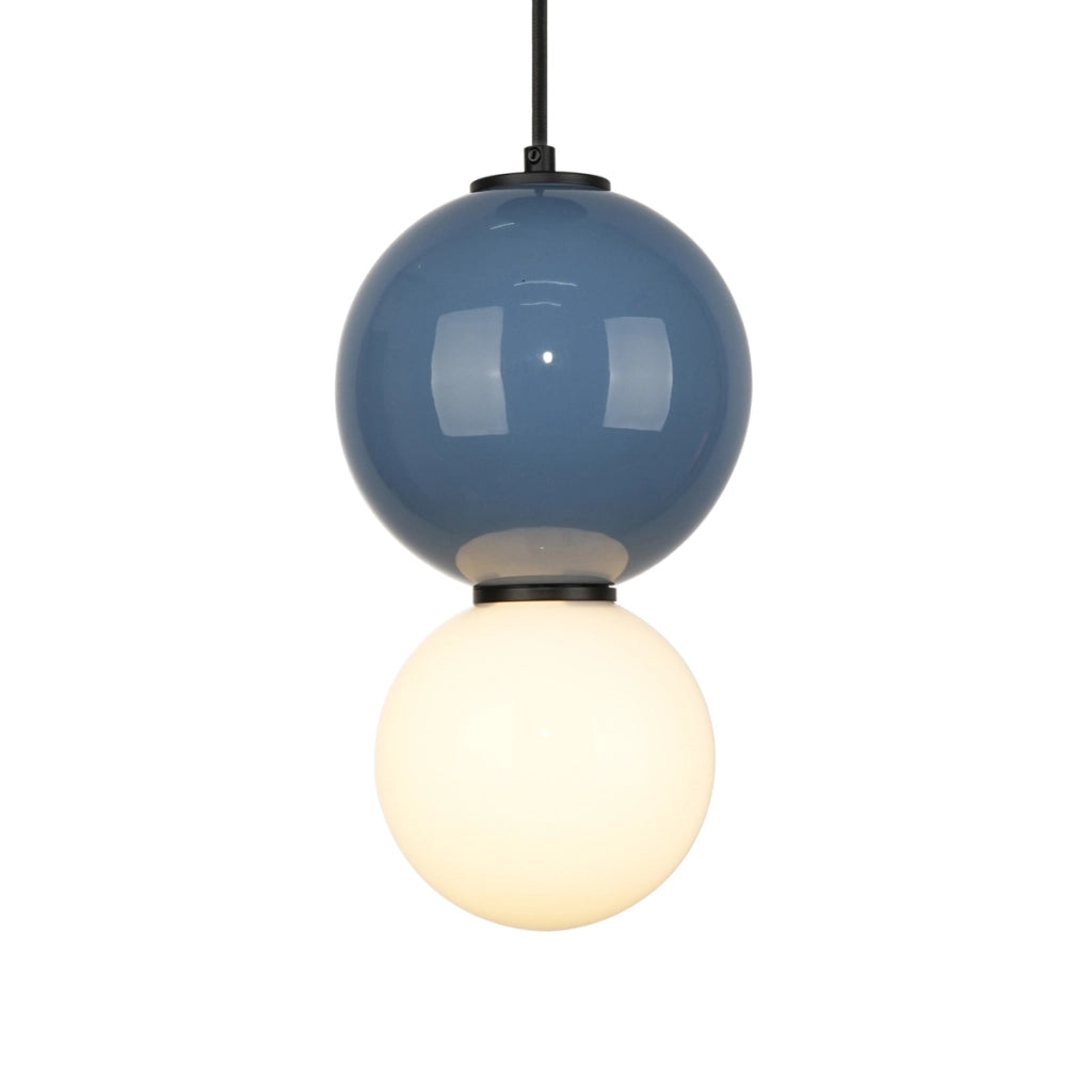 Lampada a sospensione PIEVE blu/bianco LED 5W Ø15cm Italux