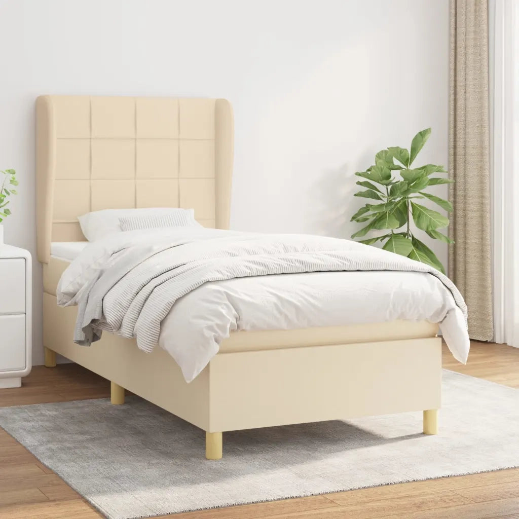Giroletto a Molle con Materasso Crema 80x200 cm inTessuto 3128482