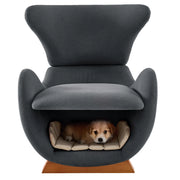 Poltrona Lounge con Nicchia per Animali; Design Ergonomico; Tessuto Antigraffio; Legno Grigio 66 × 69 × 76 cm