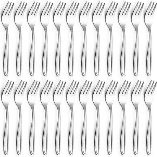 24 forchette in acciaio inossidabile - set da 135 cm - posate eleganti e moderne per cucina casa ristorante - idonee per lavastoviglie