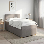 Letto box spring con materasso Tortora 90 x 200 cm Tessuto 3451381