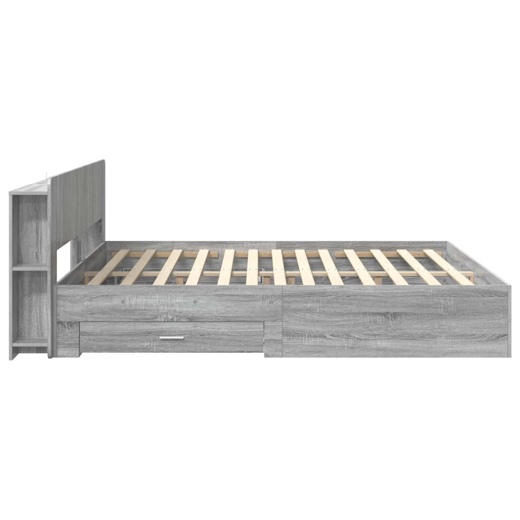 Telaio del letto con storage Sonoma grigio 200 x 200 cm 3433797
