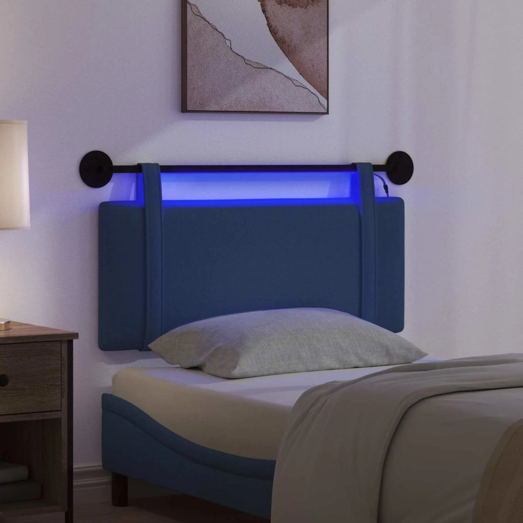 Testiera sospesa Con luce LED Blu Tessuto 3423885