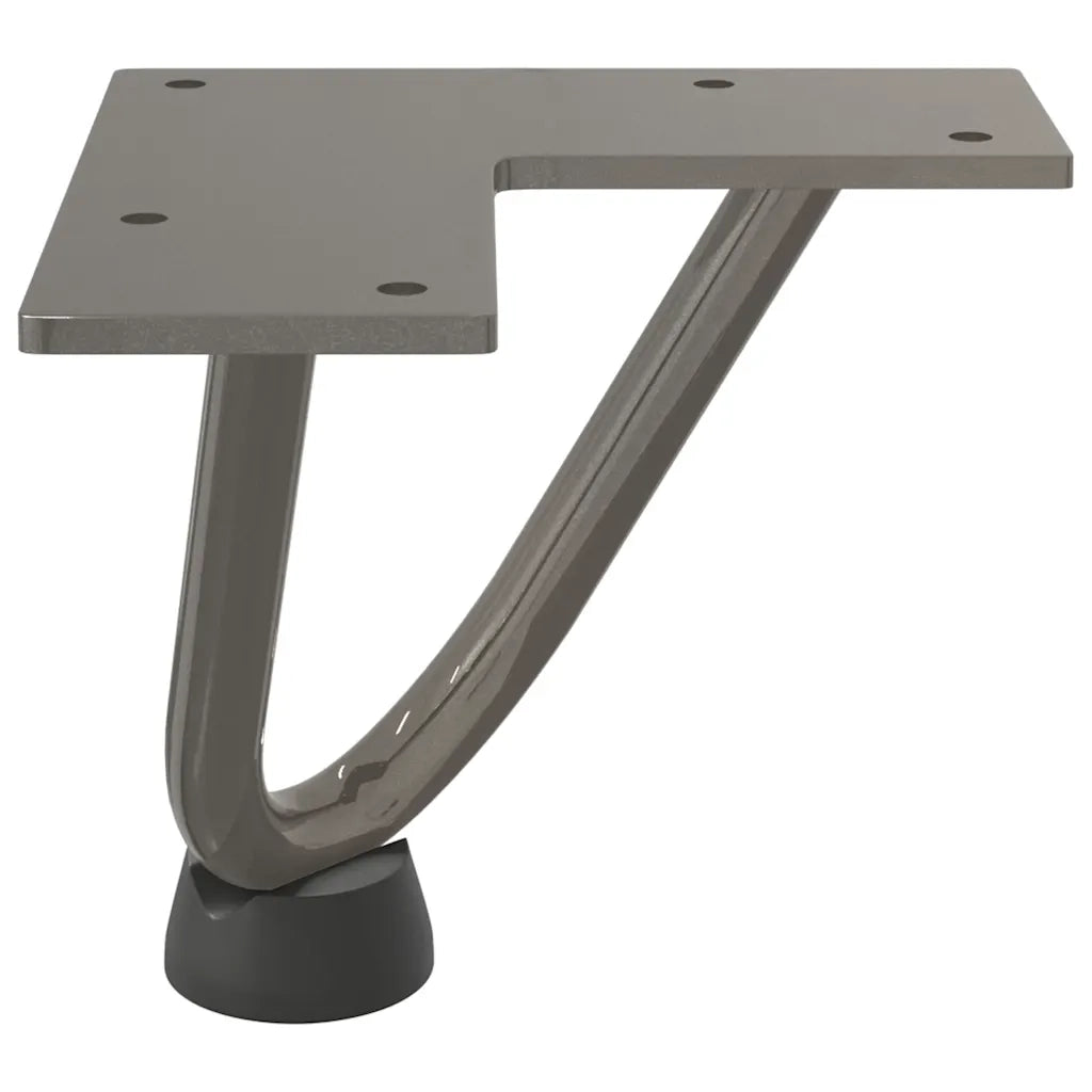 Gambe a forcina per tavolino 4 pz-Set di 4 Gamba per Tavolo in acciaio naturale 10 cm in acciaio massiccio 233000