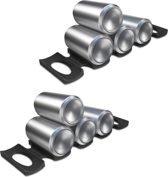 Organizzatore per bottiglie e lattine - Organizzatore per frigorifero e armadio - Supporto per bottiglie in silicone nero per lattine nel frigorifero