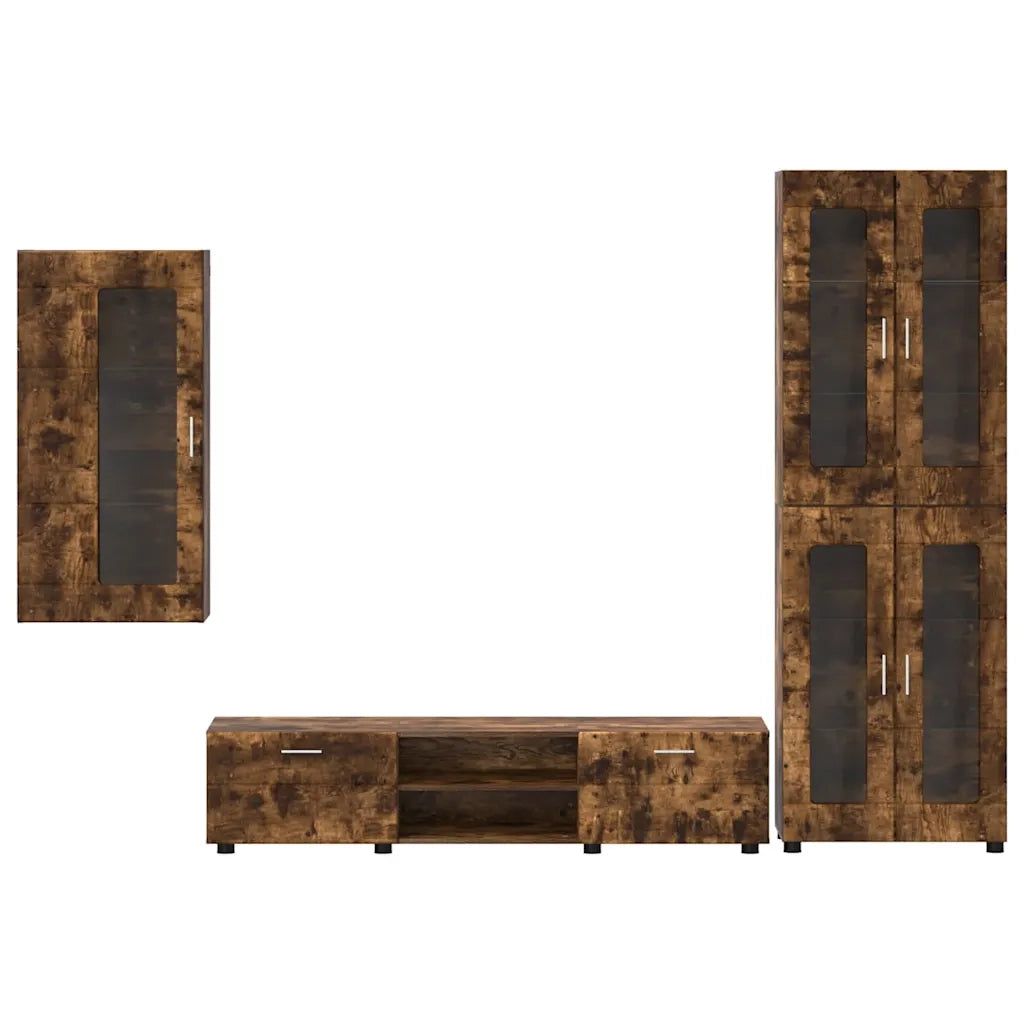 Set mobile TV FLORIN 3 pcs Rovere fumé Legno multistrato 3397949