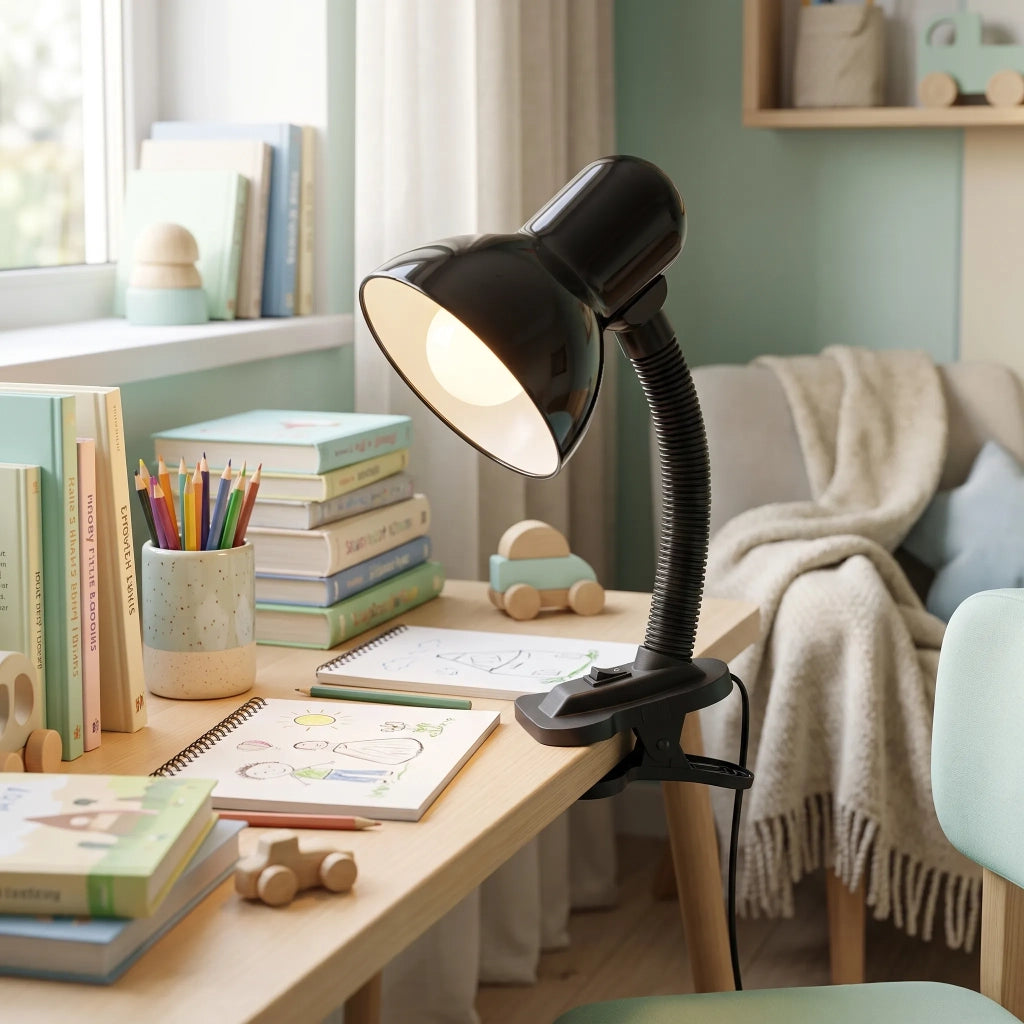 Lampada Da Scrivania E Da Comodino Con Clip Jnh045-1t Black