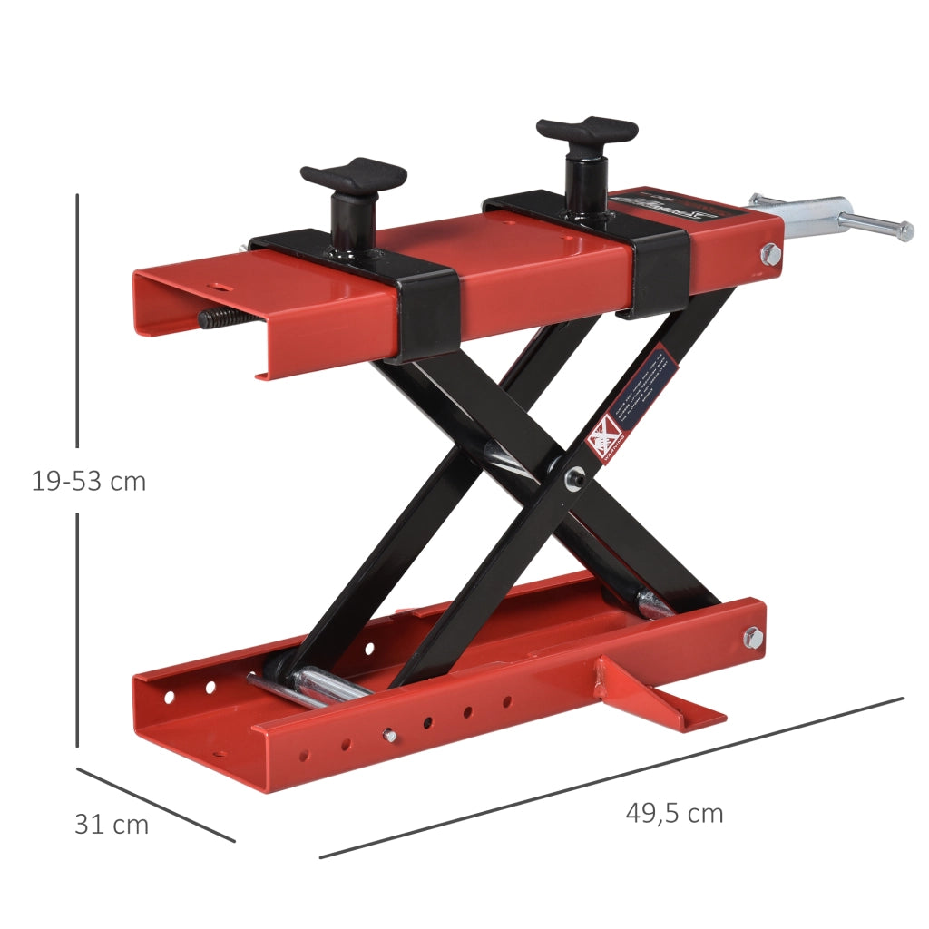 Piattaforma Elevatore per Motociclette ¨C Zephmum ¨C Carga 500 kg, Altezza 19-53 cm, Nero e Rosso