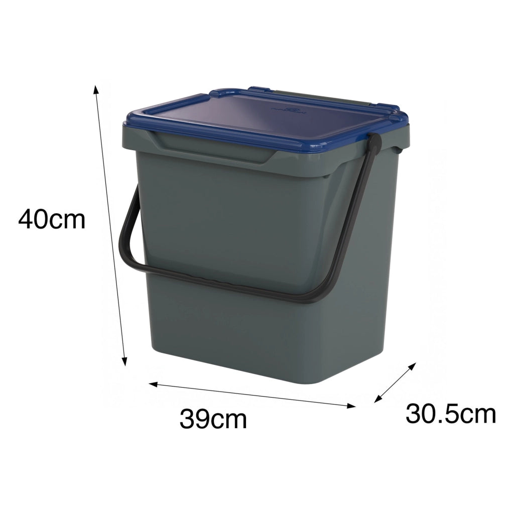 Contenitore per Rifiuti Foscas, Pattumiera Capacità 34 lt Made in Italy, 40x31x39h cm blu
