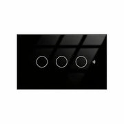 Interruttore Da Incasso Scatola 503, Touch Nero, WIFI 2.4G Matter, TUYA, Smart Life,Apple Home, Google Home, Alexa, SmartThings, 10A, AC 90-250V, 50/60HZ, 120X72X38mm, IP20,Disponibili 1,2,3 Tasti (3 Tasti)