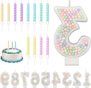 Decorazioni per Torte con Numere Pastello e Spirali per Festa di Compleanno Ragazze (3 pezzi)