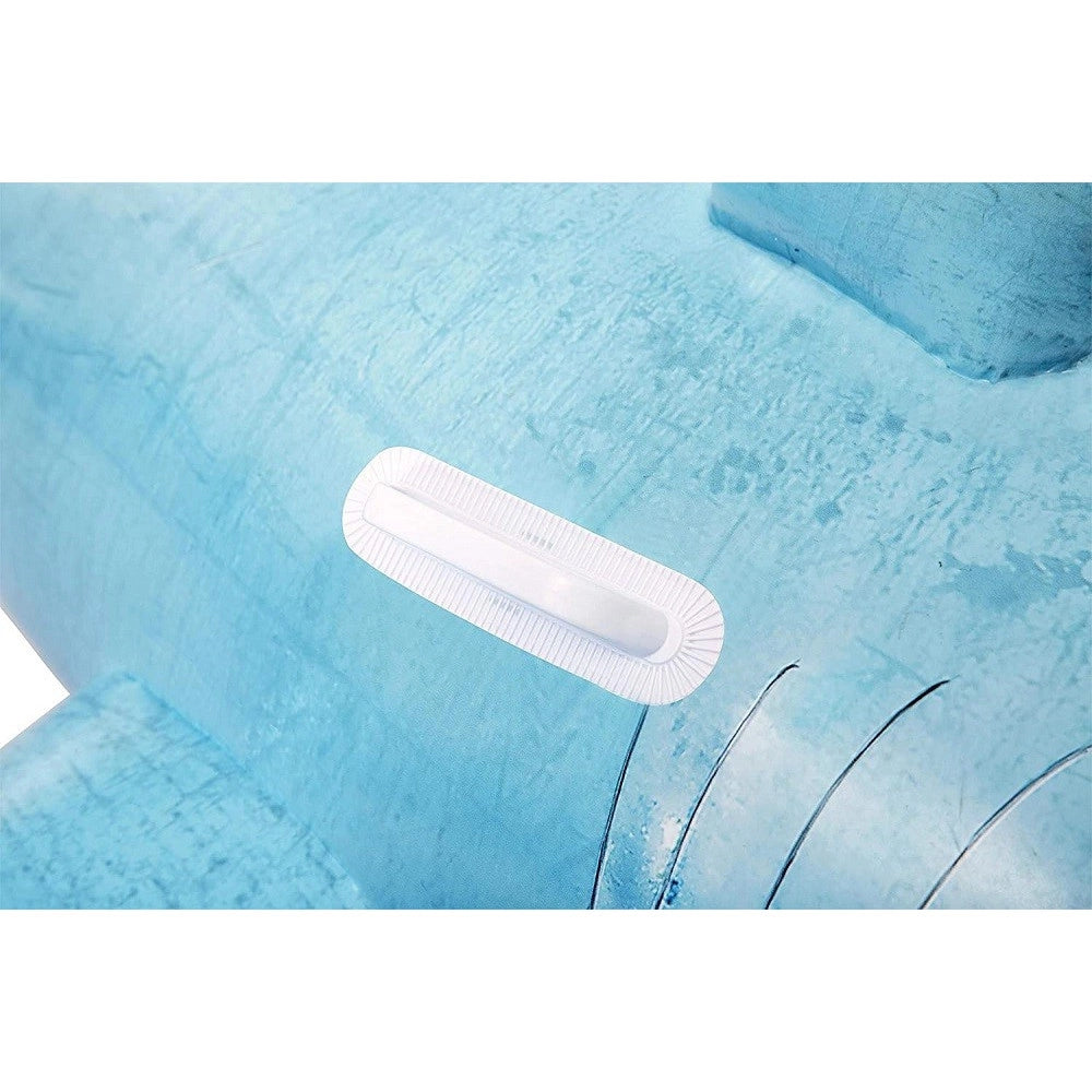 Trade Shop - Cavalcabile Gonfiabile A Forma Di Squalo 3d Con Maniglie 183x102cm Piscina 41405 -